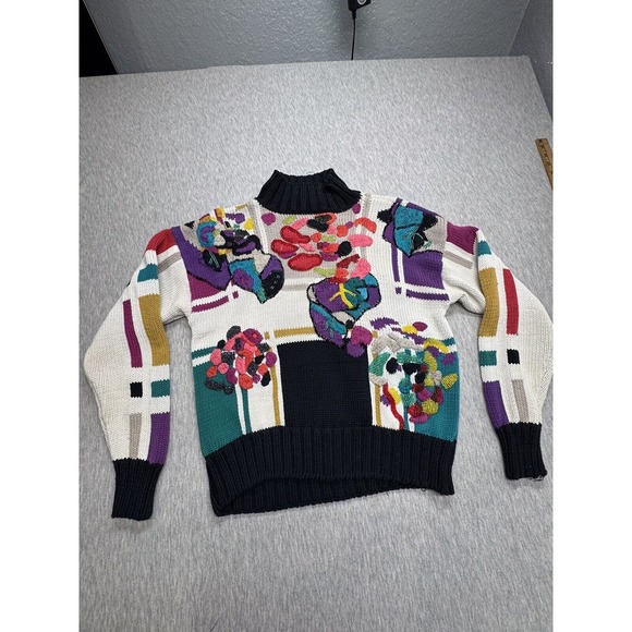 Vintage Lisa Nichols Sweater Pullover Women’s L Colorful Knit Multicolor Jewel - Picture 1 of 8